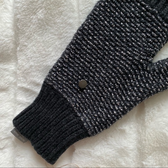 Rebecca Taylor Metallic Fingerless Gloves Mittens - Picture 4 of 5
